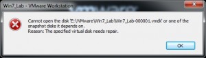 VMware Workstation Error